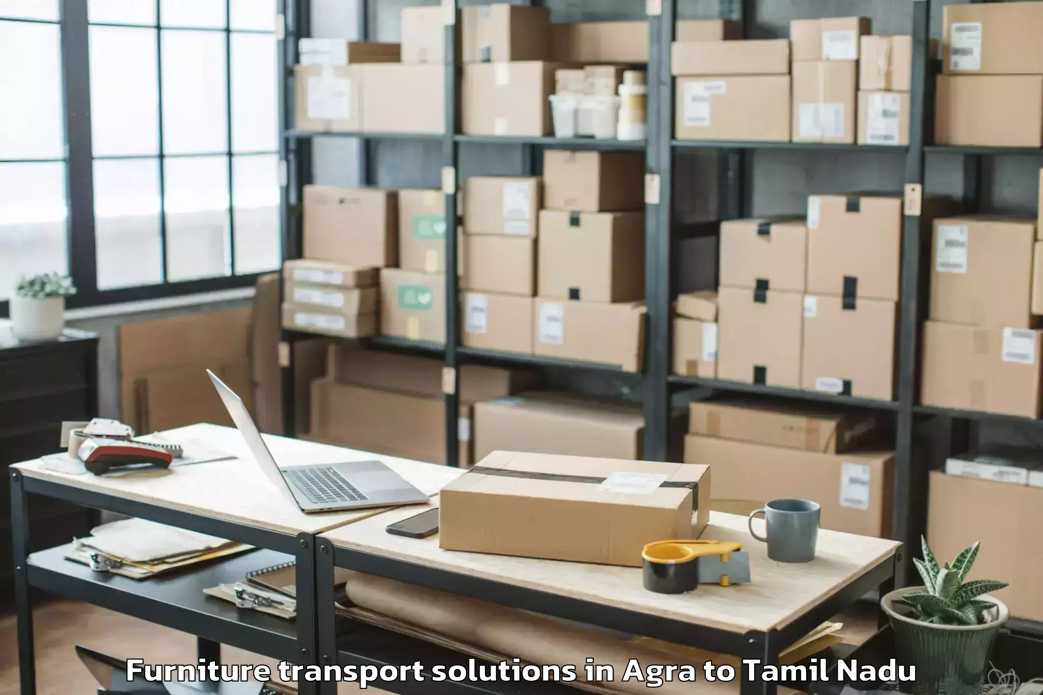 Professional Agra to Mudukulathur Furniture Transport Solutions